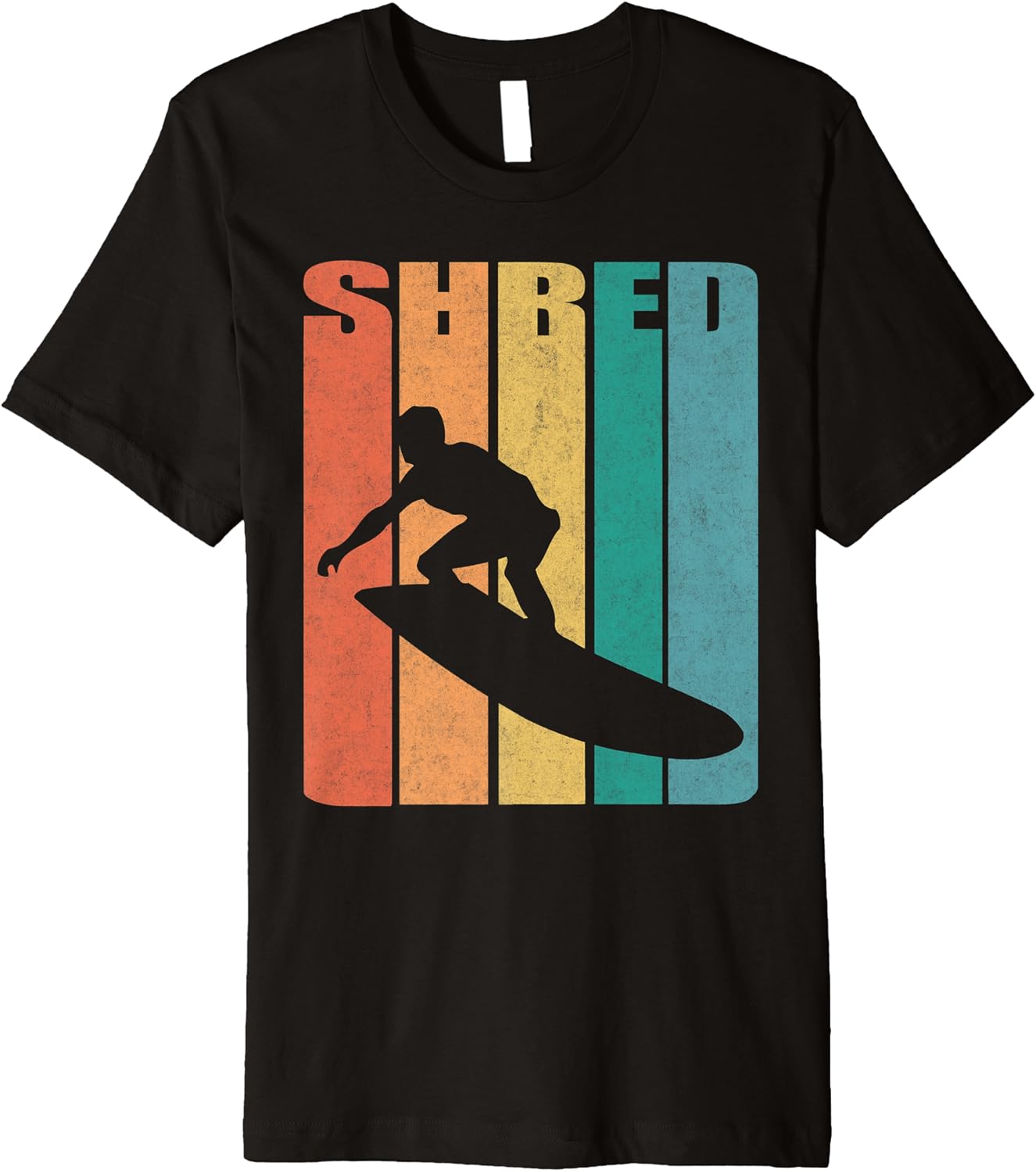 Retro Surf Shirt 70s Vintage Shred Surfer Longboard Surfing